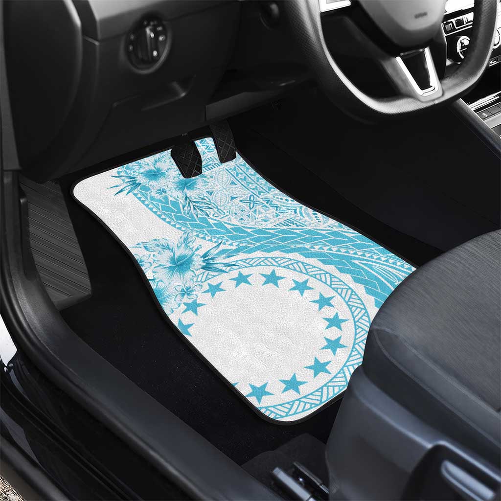 Kia Orana Cook Islands Car Mats Tiare and Stars - Turquoise