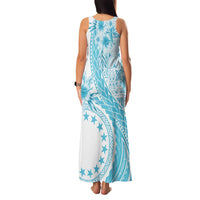 Kia Orana Cook Islands Family Matching Tank Maxi Dress and Hawaiian Shirt Tiare and Stars - Turquoise