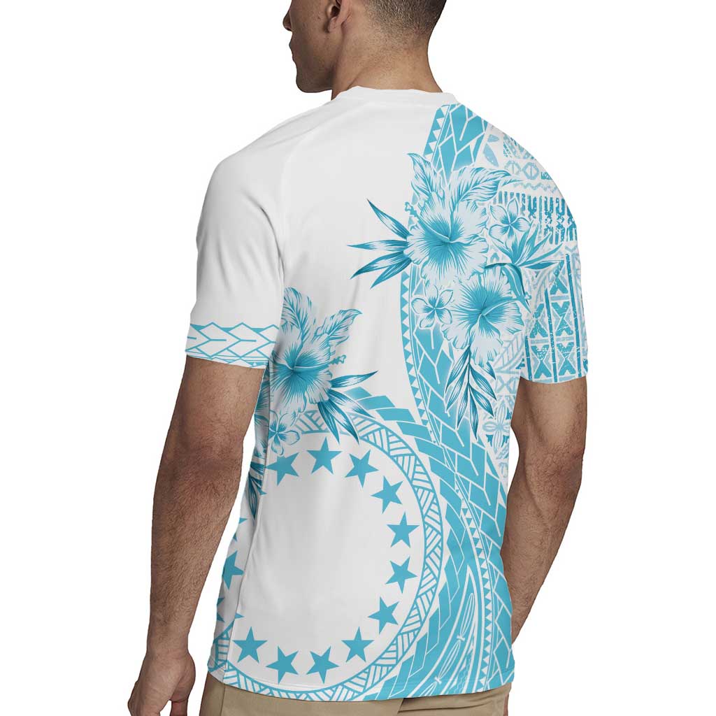 Kia Orana Cook Islands Rugby Jersey Tiare and Stars - Turquoise