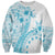 Kia Orana Cook Islands Sweatshirt Tiare and Stars - Turquoise
