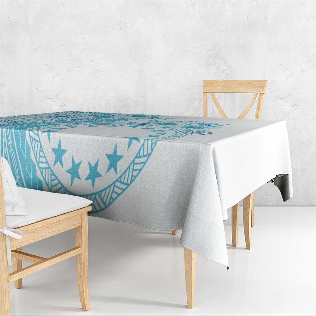 Kia Orana Cook Islands Tablecloth Tiare and Stars - Turquoise
