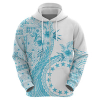 Kia Orana Cook Islands Zip Hoodie Tiare and Stars - Turquoise