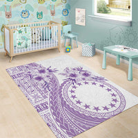 Kia Orana Cook Islands Area Rug Tiare and Stars - Lavender