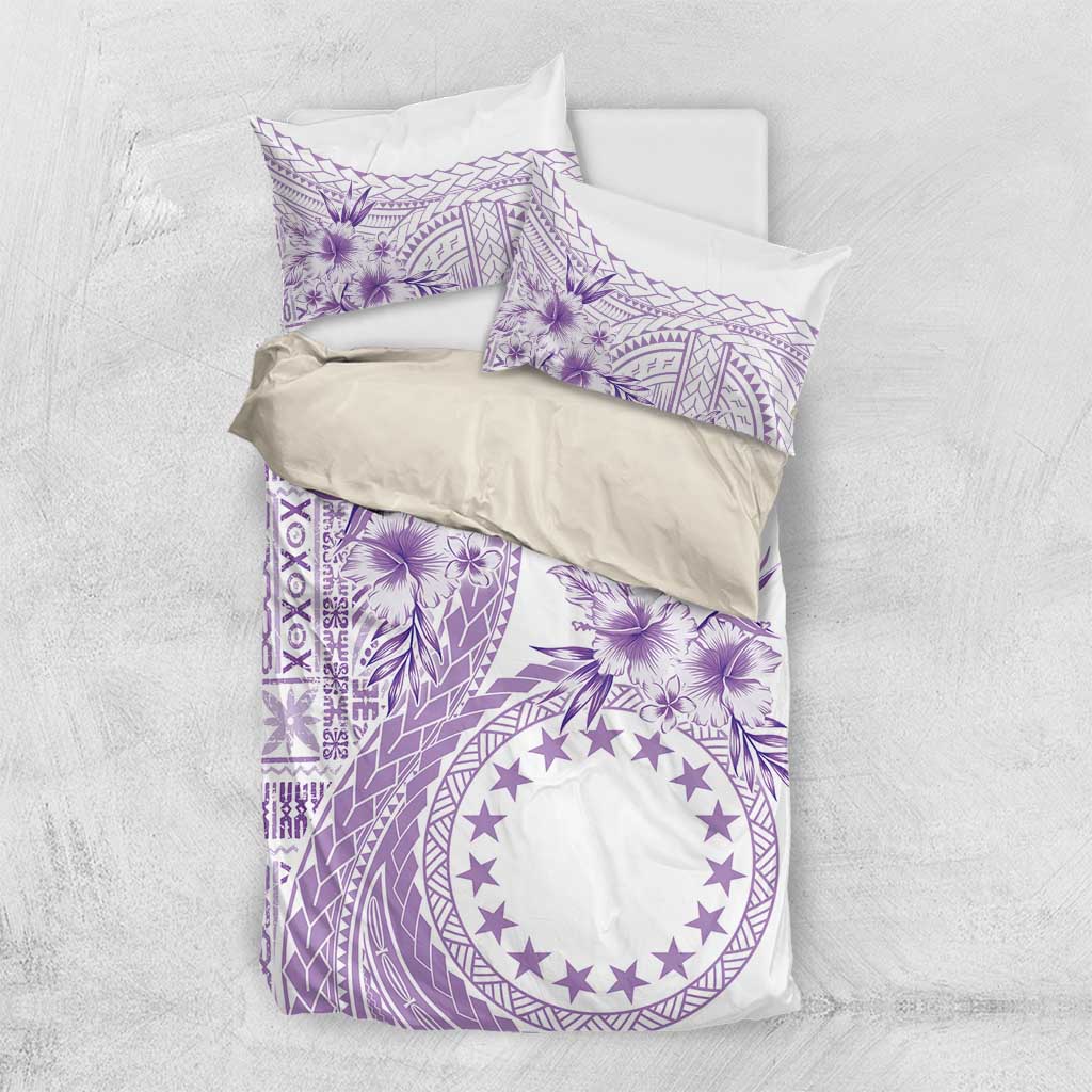 Kia Orana Cook Islands Bedding Set Tiare and Stars - Lavender