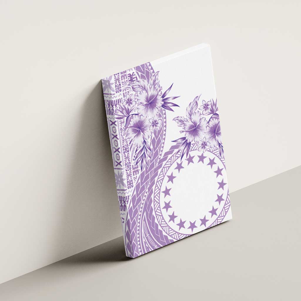 Kia Orana Cook Islands Canvas Wall Art Tiare and Stars - Lavender