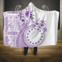 Kia Orana Cook Islands Hooded Blanket Tiare and Stars - Lavender