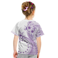 Kia Orana Cook Islands Kid T Shirt Tiare and Stars - Lavender