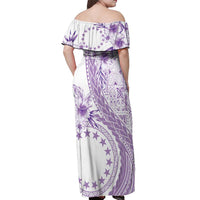 Kia Orana Cook Islands Off Shoulder Maxi Dress Tiare and Stars - Lavender