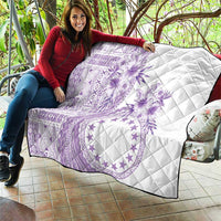 Kia Orana Cook Islands Quilt Tiare and Stars - Lavender