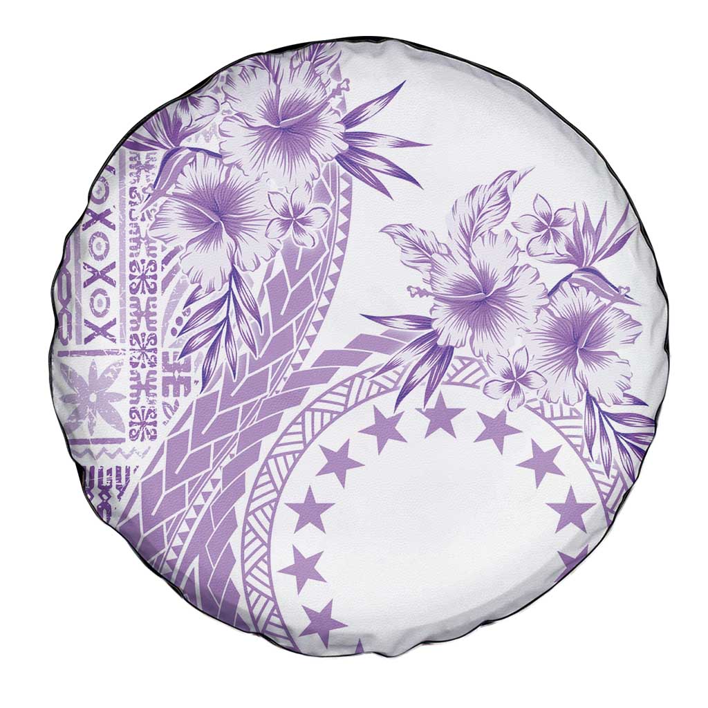 Kia Orana Cook Islands Spare Tire Cover Tiare and Stars - Lavender
