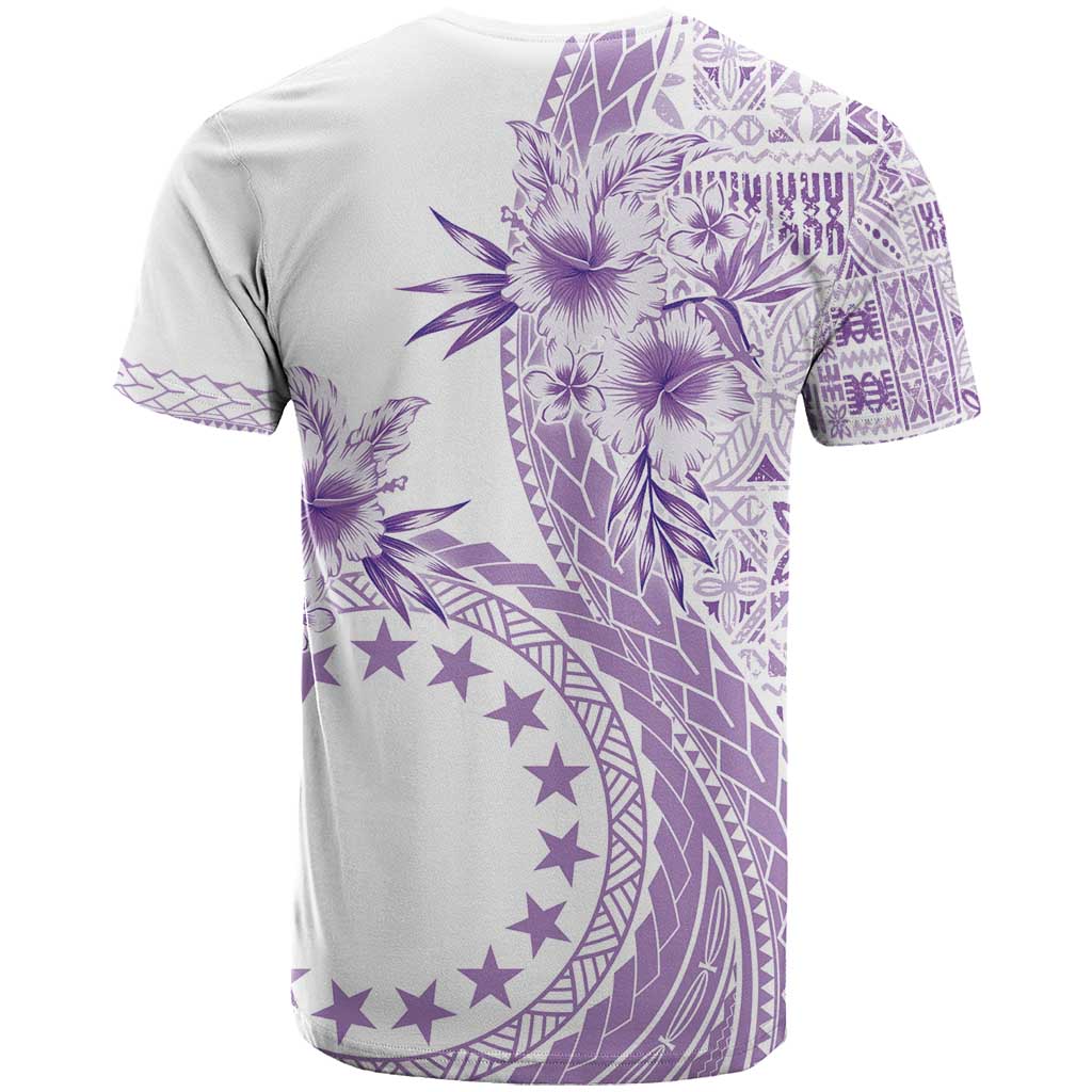 Kia Orana Cook Islands T Shirt Tiare and Stars - Lavender