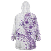 Kia Orana Cook Islands Wearable Blanket Hoodie Tiare and Stars - Lavender