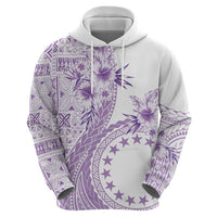 Kia Orana Cook Islands Zip Hoodie Tiare and Stars - Lavender