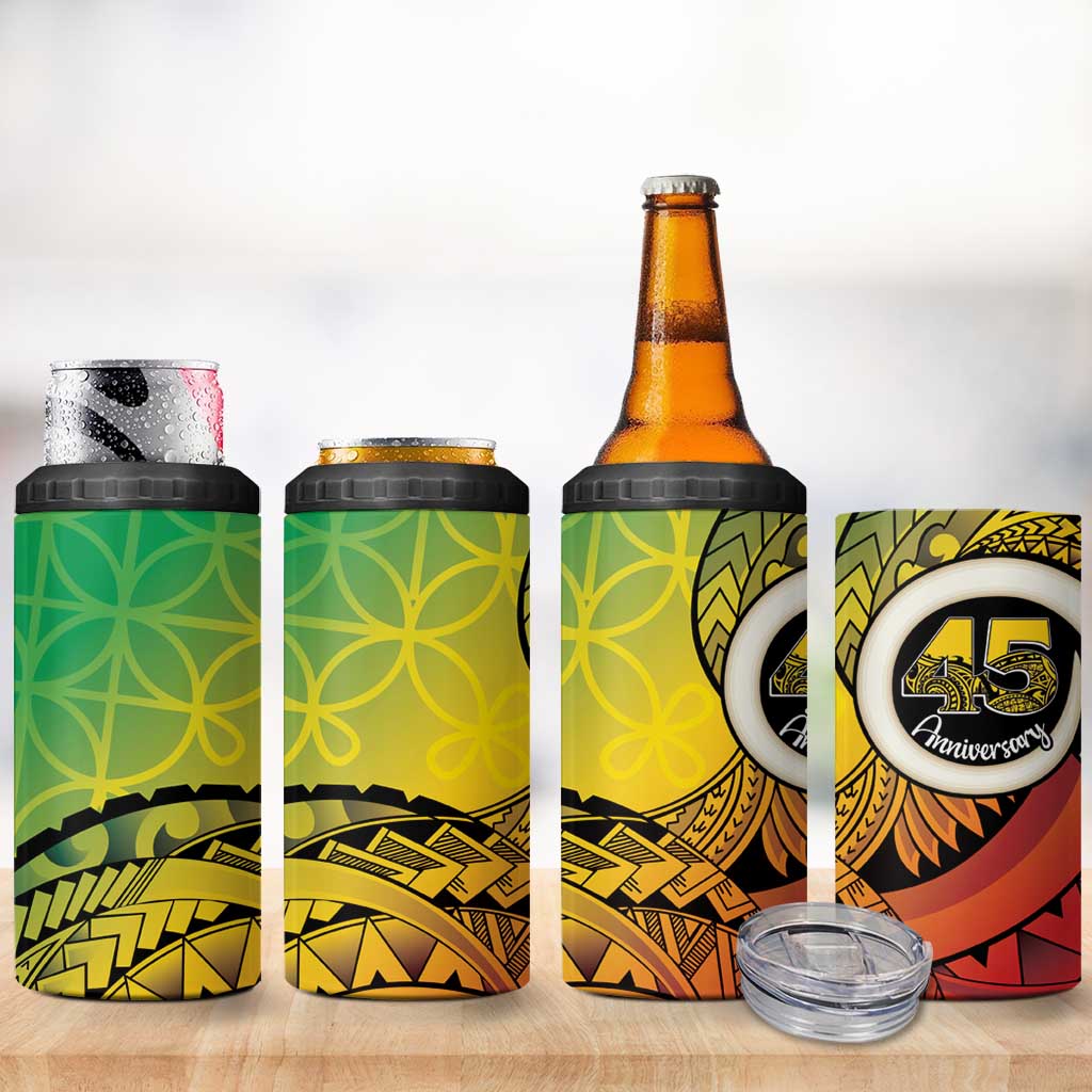 Vanuatu 45th Independence Anniversary 4 in 1 Can Cooler Tumbler Ni-Van Sandroing - Polynesian Pride