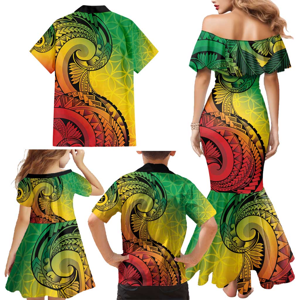 Vanuatu 45th Independence Anniversary Family Matching Mermaid Dress and Hawaiian Shirt Ni-Van Sandroing - Polynesian Pride