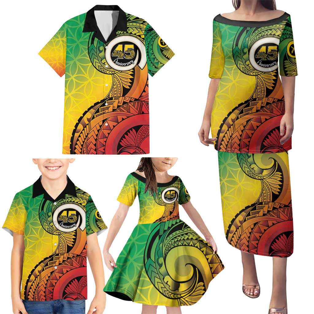 Vanuatu 45th Independence Anniversary Family Matching Puletasi and Hawaiian Shirt Ni-Van Sandroing - Polynesian Pride