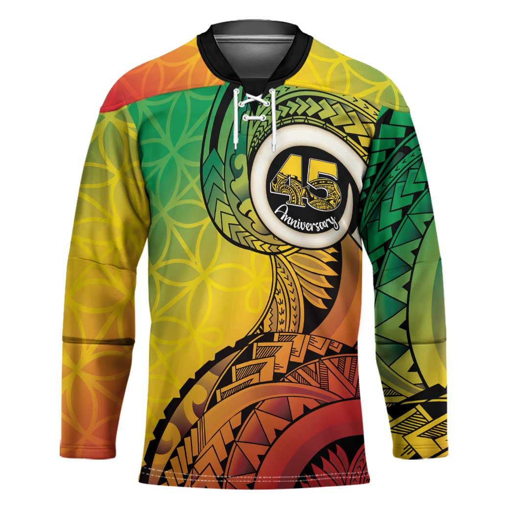 Vanuatu 45th Independence Anniversary Hockey Jersey Ni-Van Sandroing - Polynesian Pride