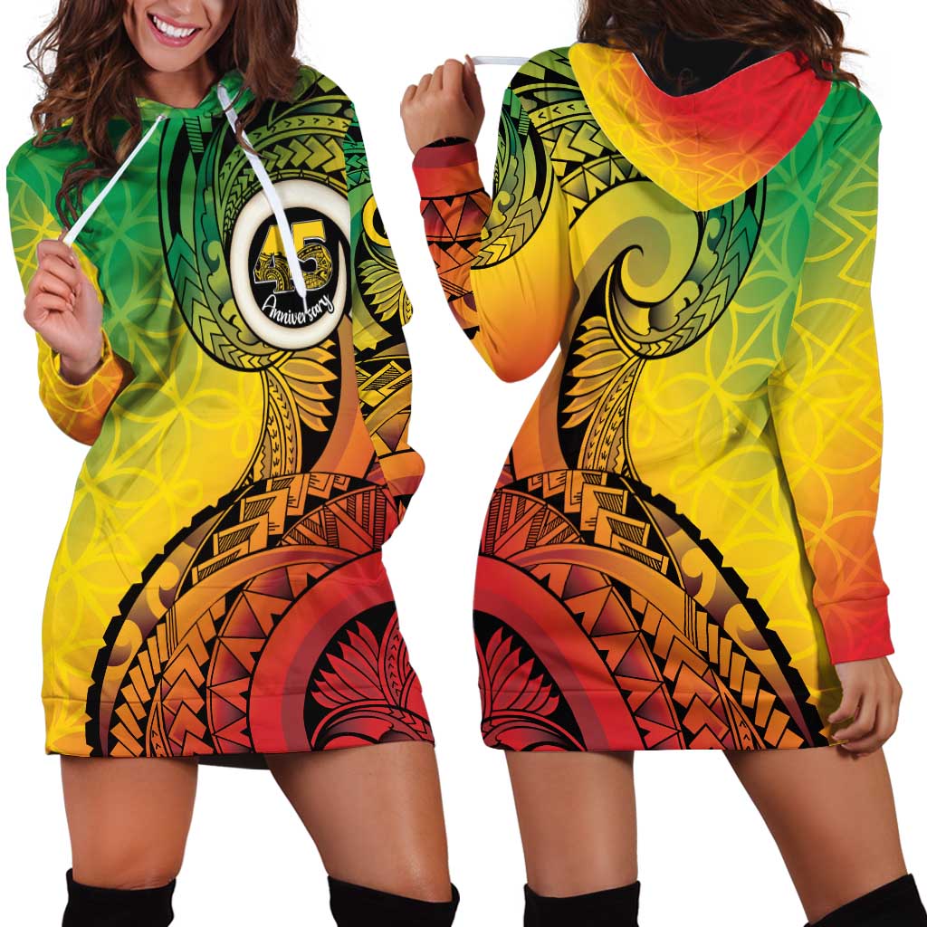 Vanuatu 45th Independence Anniversary Hoodie Dress Ni-Van Sandroing - Polynesian Pride