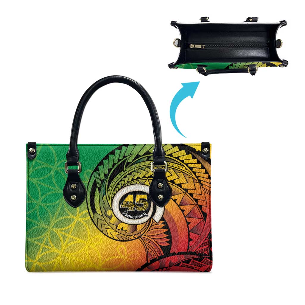 Vanuatu 45th Independence Anniversary Leather Bag Ni-Van Sandroing - Polynesian Pride