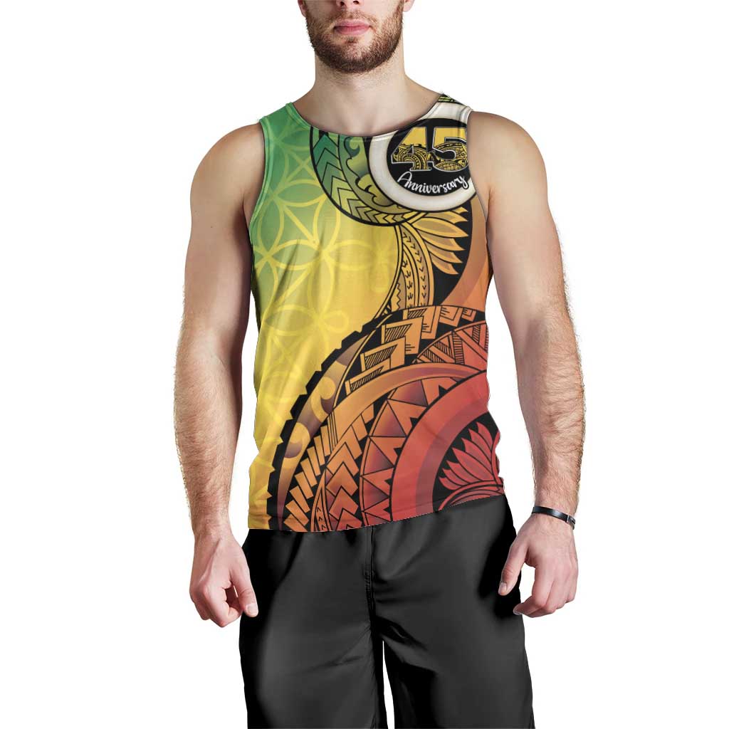 Vanuatu 45th Independence Anniversary Men Tank Top Ni-Van Sandroing - Polynesian Pride