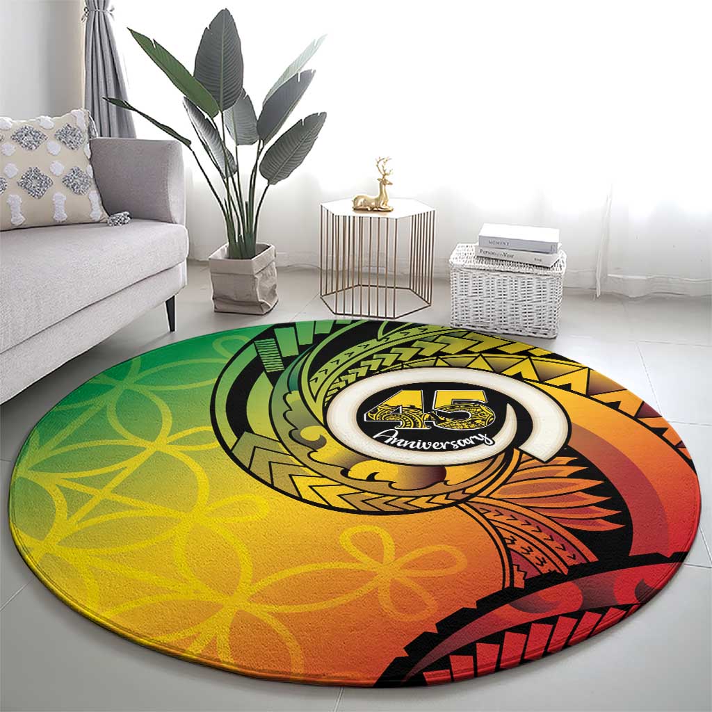 Vanuatu 45th Independence Anniversary Round Carpet Ni-Van Sandroing - Polynesian Pride