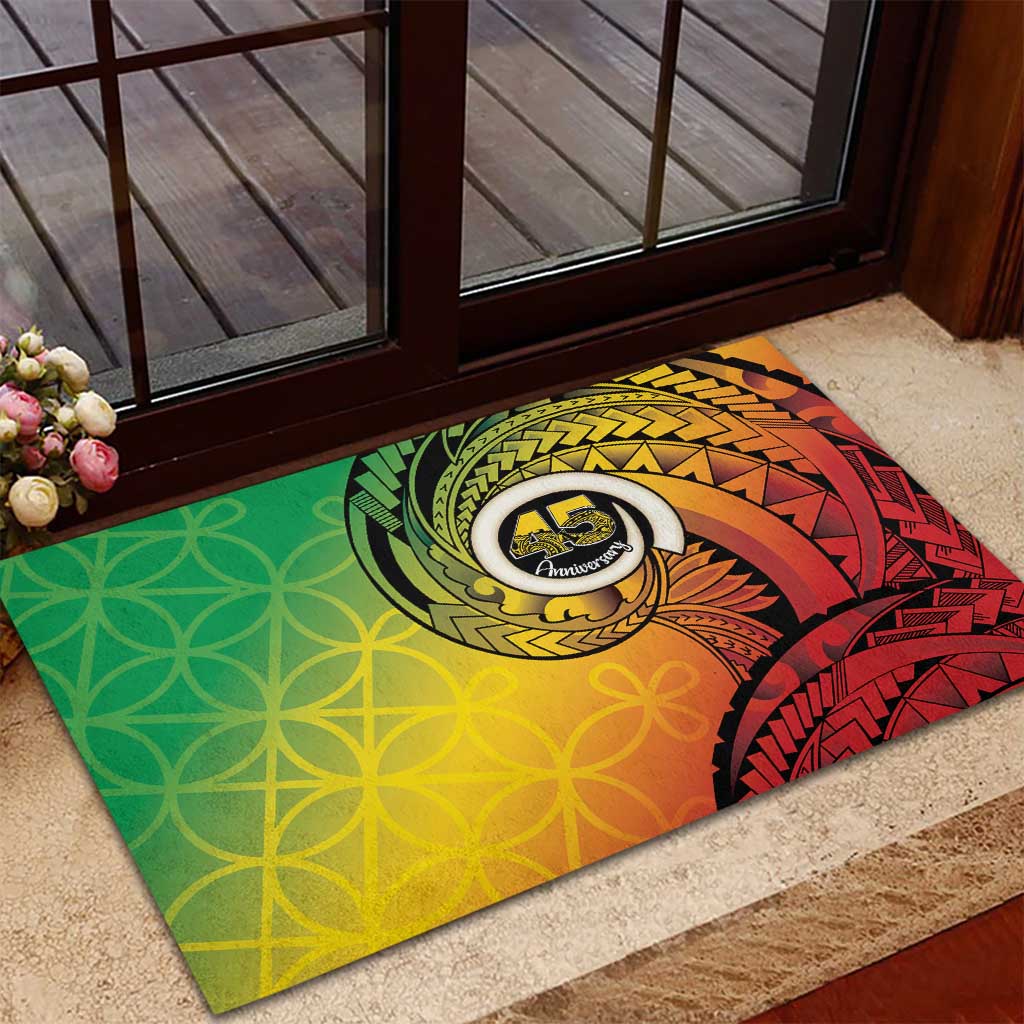 Vanuatu 45th Independence Anniversary Rubber Doormat Ni-Van Sandroing - Polynesian Pride