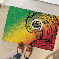 Vanuatu 45th Independence Anniversary Rubber Doormat Ni-Van Sandroing - Polynesian Pride