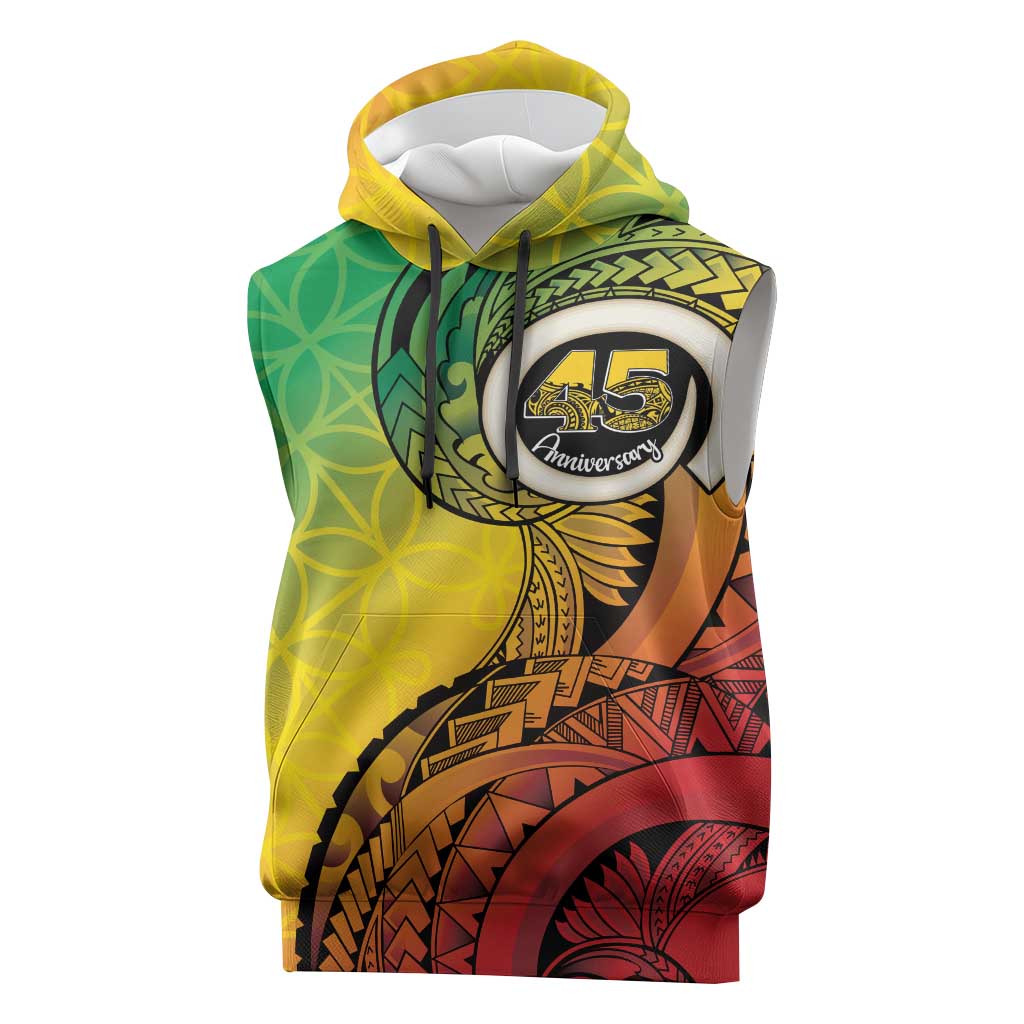 Vanuatu 45th Independence Anniversary Sleeveless Hoodie Ni-Van Sandroing - Polynesian Pride