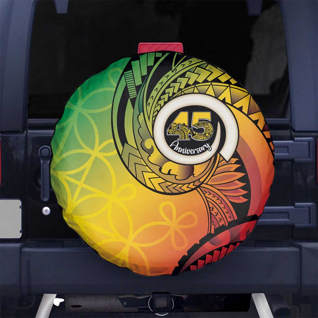 Vanuatu 45th Independence Anniversary Spare Tire Cover Ni-Van Sandroing - Polynesian Pride