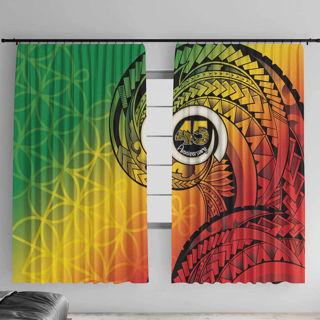 Vanuatu 45th Independence Anniversary Window Curtain Ni-Van Sandroing - Polynesian Pride