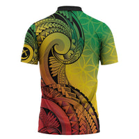 Vanuatu 45th Independence Anniversary Zipper Polo Shirt Ni-Van Sandroing - Polynesian Pride