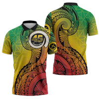 Vanuatu 45th Independence Anniversary Zipper Polo Shirt Ni-Van Sandroing - Polynesian Pride