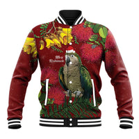 Kakapo Bird New Zealand Baseball Jacket Floral Christmas