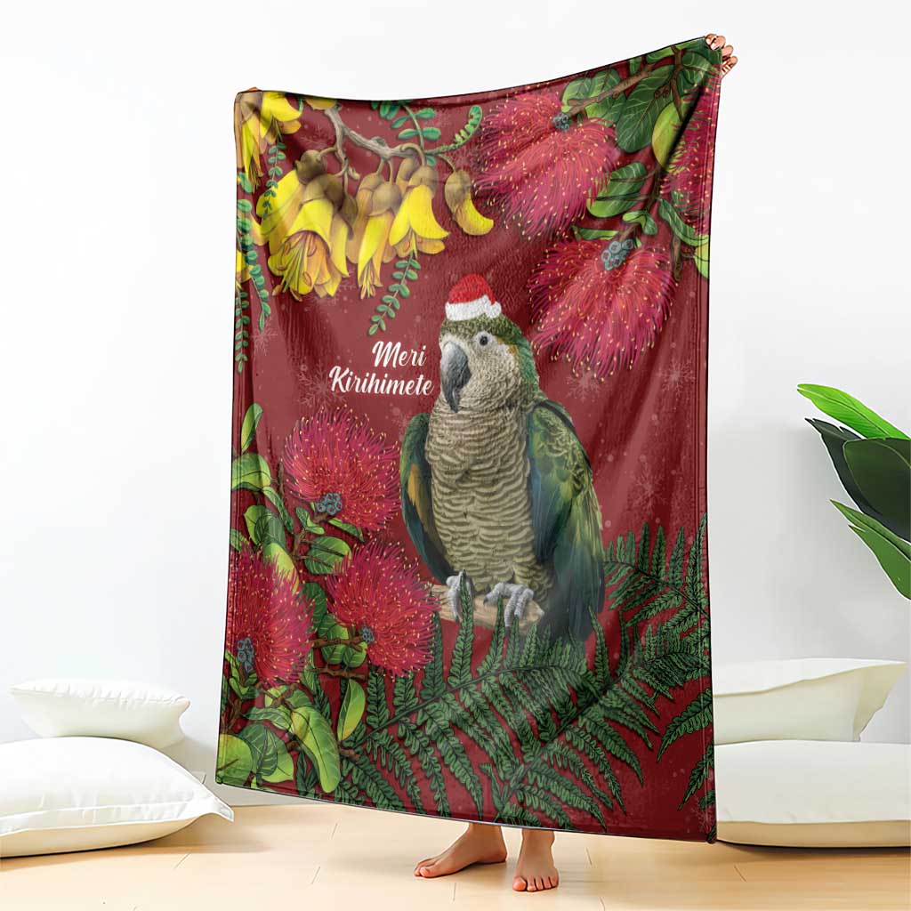 Kakapo Bird New Zealand Blanket Floral Christmas LT7 - Polynesian Pride