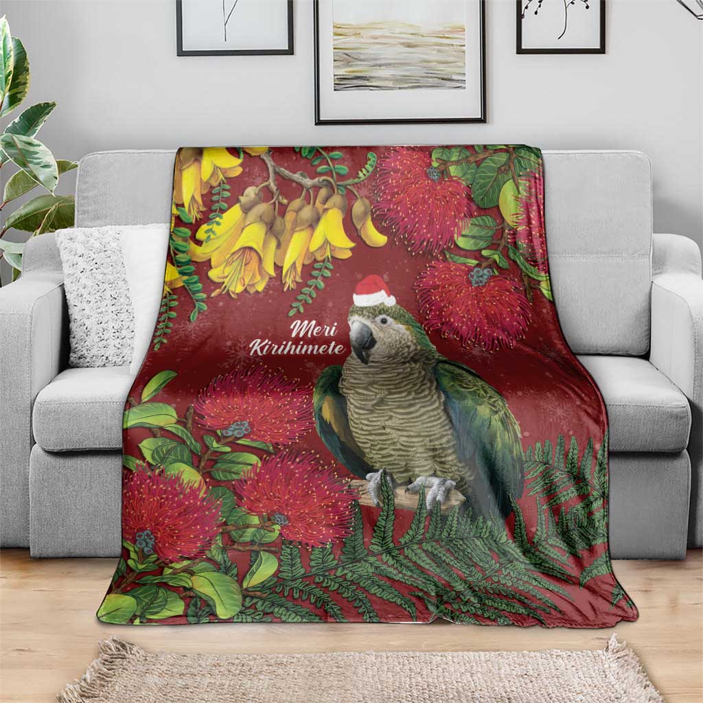 Kakapo Bird New Zealand Blanket Floral Christmas LT7 - Polynesian Pride