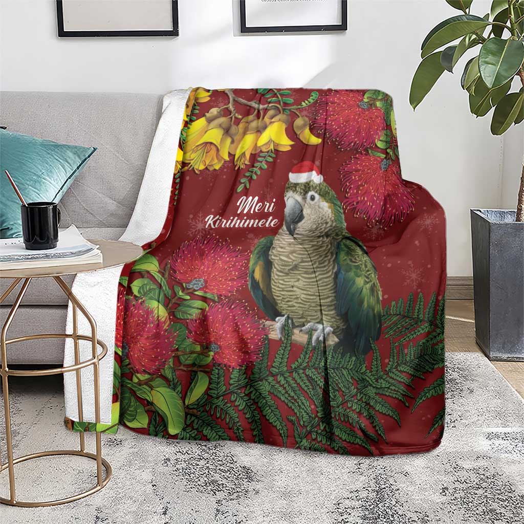 Kakapo Bird New Zealand Blanket Floral Christmas LT7 - Polynesian Pride