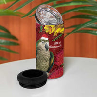 Kakapo Bird New Zealand 4 in 1 Can Cooler Tumbler Floral Christmas