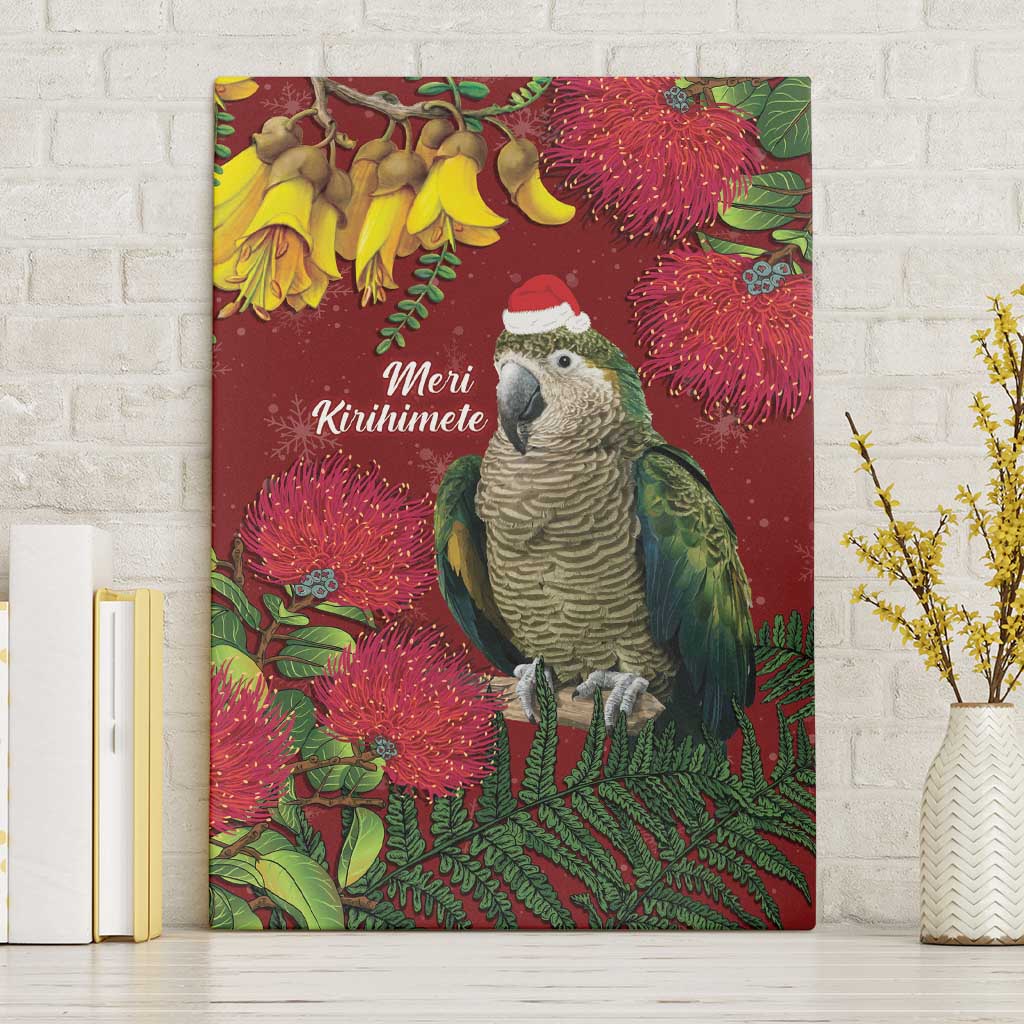 Kakapo Bird New Zealand Canvas Wall Art Floral Christmas LT7 Without Frame Red - Polynesian Pride