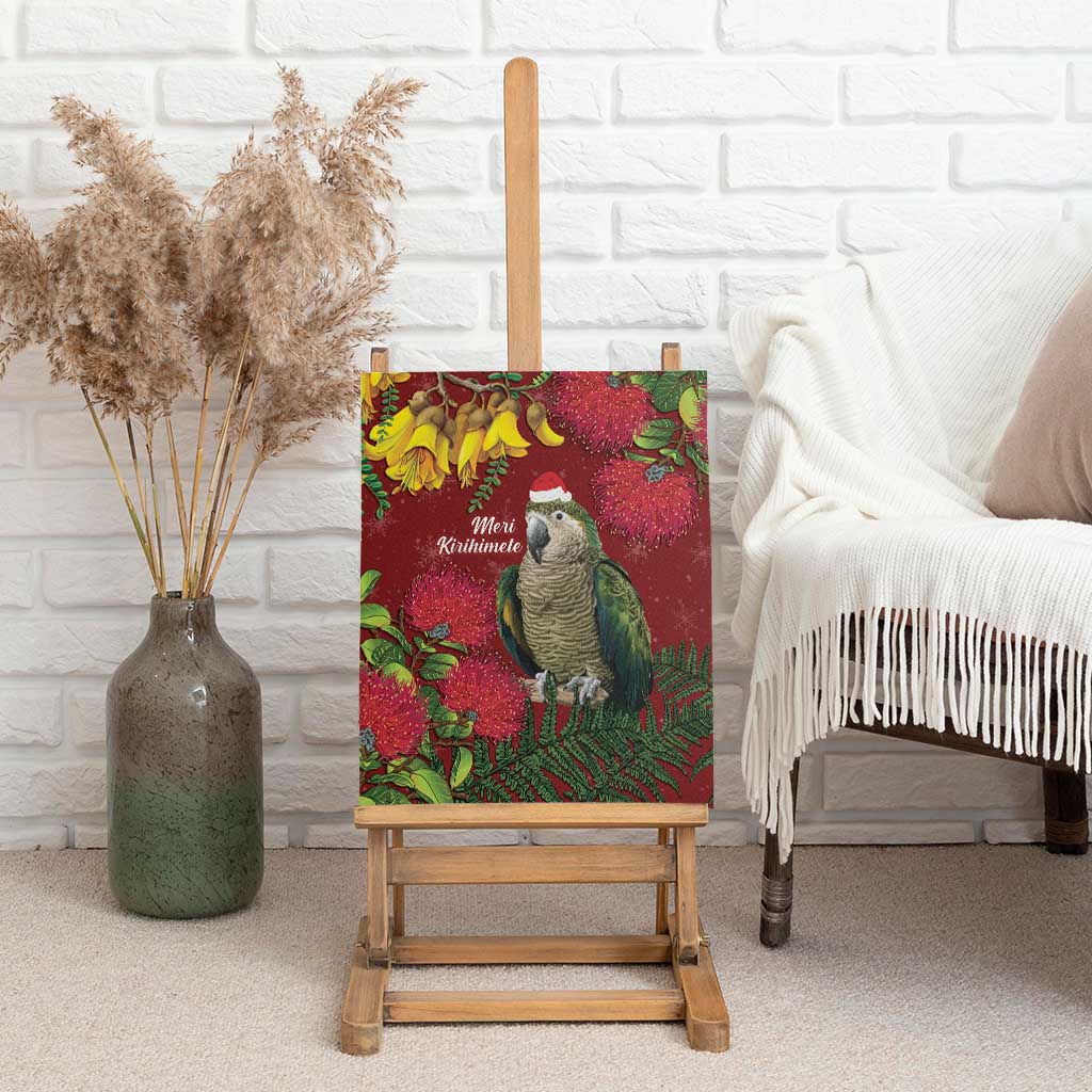 Kakapo Bird New Zealand Canvas Wall Art Floral Christmas LT7 - Polynesian Pride
