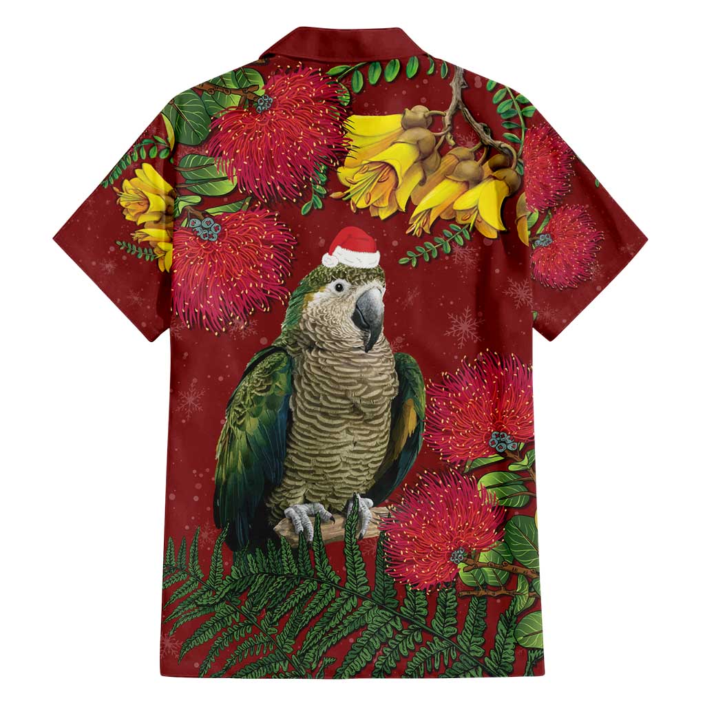 Kakapo Bird New Zealand Family Matching Long Sleeve Bodycon Dress and Hawaiian Shirt Floral Christmas