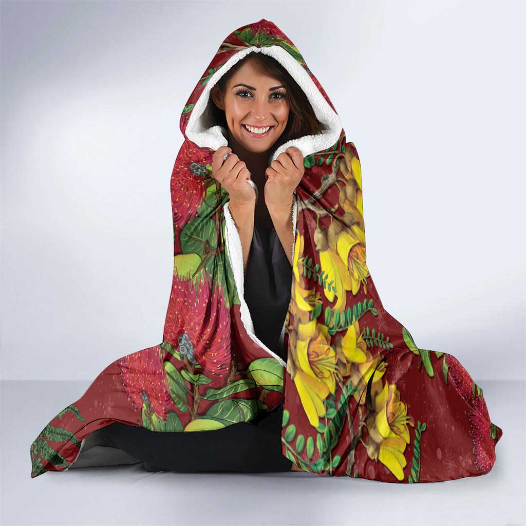 Kakapo Bird New Zealand Hooded Blanket Floral Christmas LT7 - Polynesian Pride