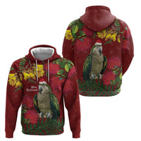 Kakapo Bird New Zealand Hoodie Floral Christmas