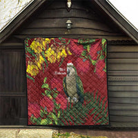 Kakapo Bird New Zealand Quilt Floral Christmas