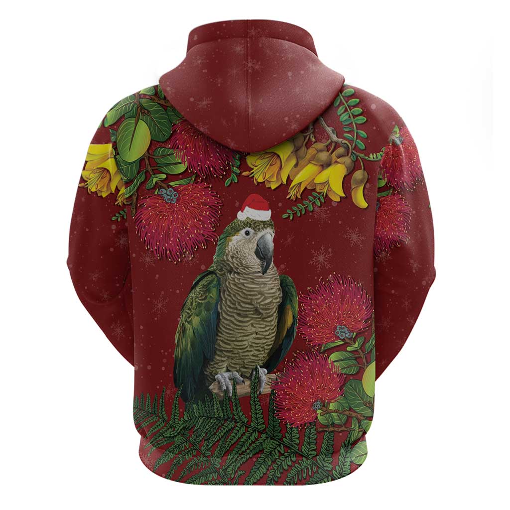 Kakapo Bird New Zealand Zip Hoodie Floral Christmas LT7 - Polynesian Pride