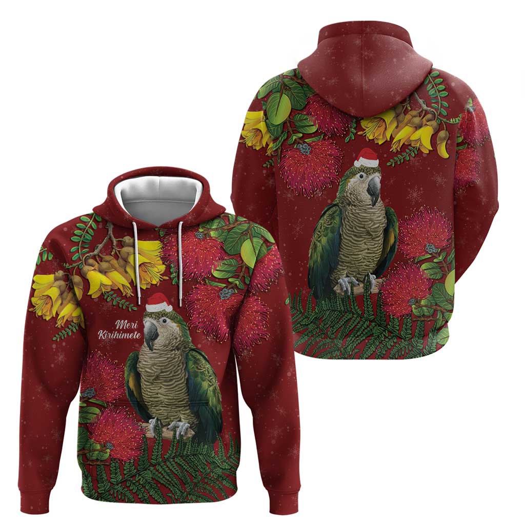 Kakapo Bird New Zealand Zip Hoodie Floral Christmas LT7 - Polynesian Pride