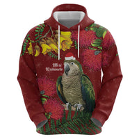 Kakapo Bird New Zealand Zip Hoodie Floral Christmas LT7 - Polynesian Pride