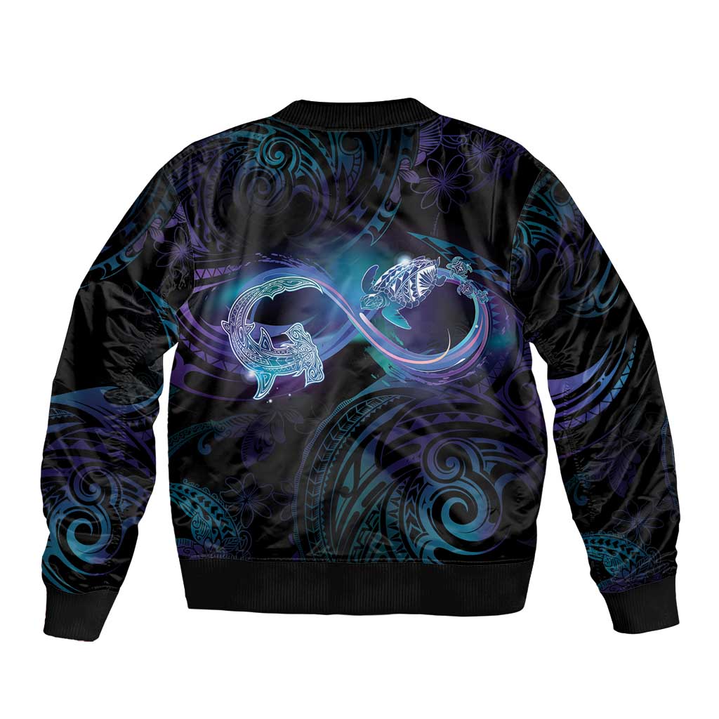 Polynesian Personalized Memorial Bomber Jacket Oceanic Infinity Symbol - Until We Meet Again - Polynesian Pride
