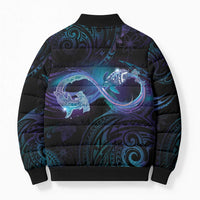 Polynesian Personalized Memorial Bomber Puffer Jacket Oceanic Infinity Symbol - Until We Meet Again - Polynesian Pride