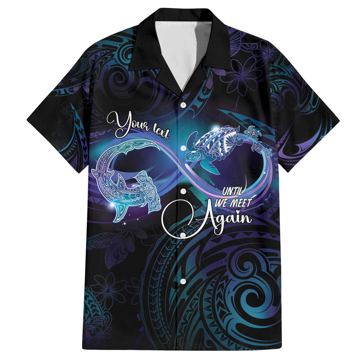 Polynesian Personalized Memorial Family Matching Off The Shoulder Long Sleeve Dress and Hawaiian Shirt Oceanic Infinity Symbol - Until We Meet Again - Polynesian Pride
