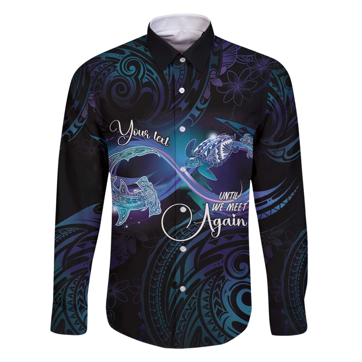 Polynesian Personalized Memorial Family Matching Off The Shoulder Long Sleeve Dress and Hawaiian Shirt Oceanic Infinity Symbol - Until We Meet Again - Polynesian Pride